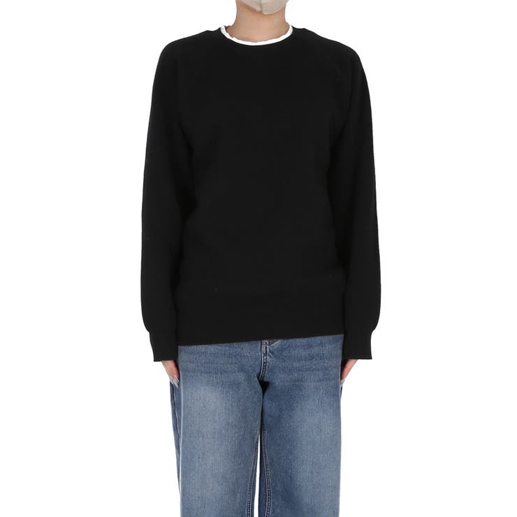 スウェットライクニットレイヤード風ニットプルオーバー ウォッシャブル | coca | 詳細画像4 