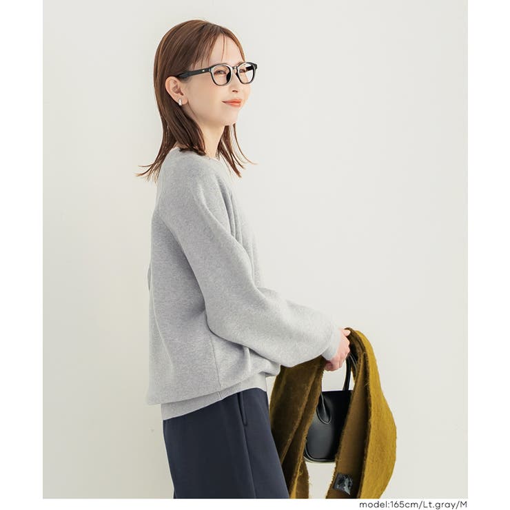 スウェットライクニットレイヤード風ニットプルオーバー ウォッシャブル | coca | 詳細画像9 