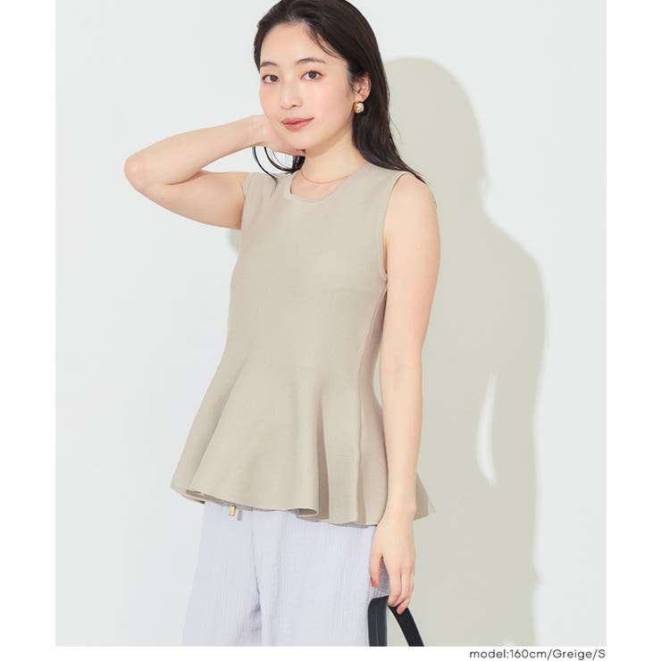 ノースリーブペプラムニットトップス | coca | 詳細画像15 