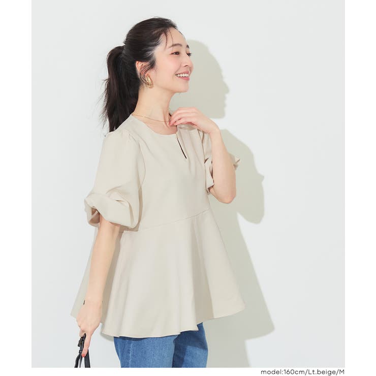 一枚で品よく決まる、ボリューム袖ペプラムブラウス | coca | 詳細画像11 