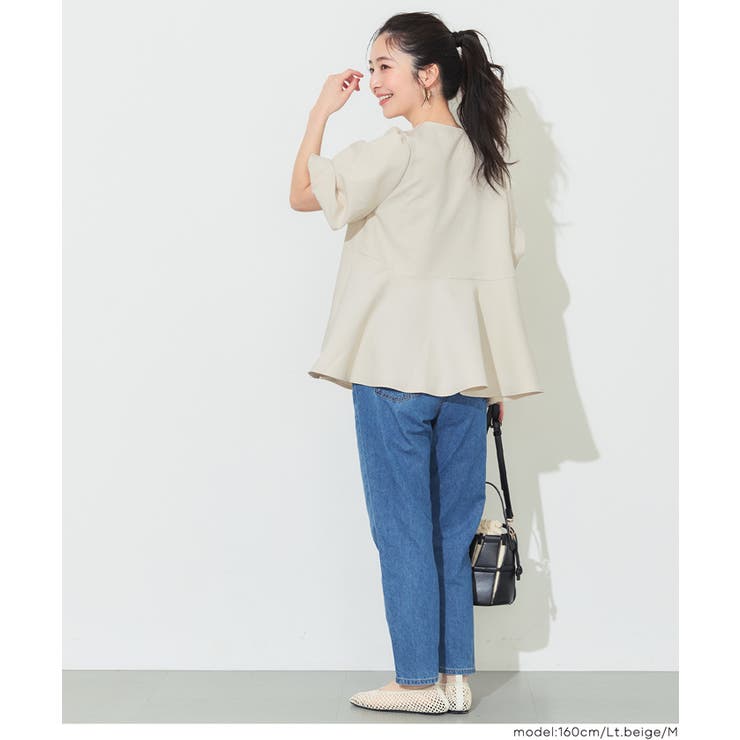 一枚で品よく決まる、ボリューム袖ペプラムブラウス | coca | 詳細画像12 