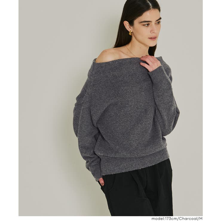 縮絨ニットワンショルダートップス | coca | 詳細画像11 