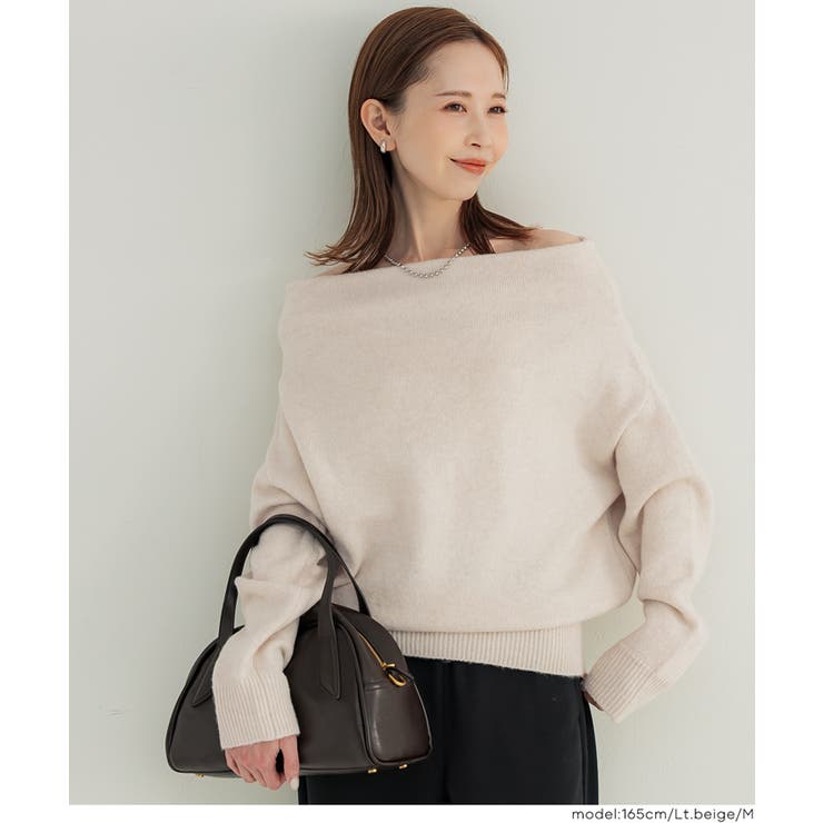 縮絨ニットワンショルダートップス | coca | 詳細画像13 