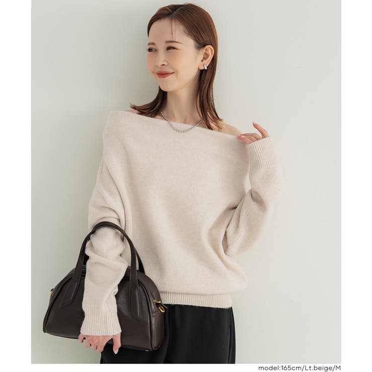 縮絨ニットワンショルダートップス | coca | 詳細画像16 