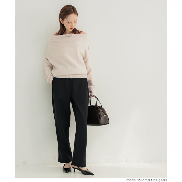 縮絨ニットワンショルダートップス | coca | 詳細画像18 