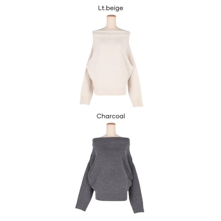 縮絨ニットワンショルダートップス | coca | 詳細画像21 