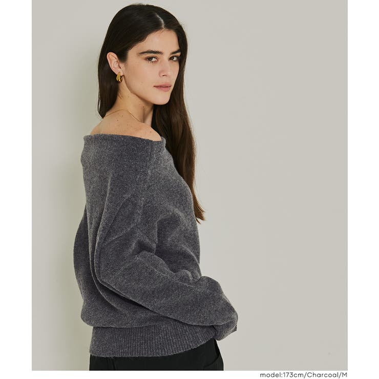 縮絨ニットワンショルダートップス | coca | 詳細画像8 