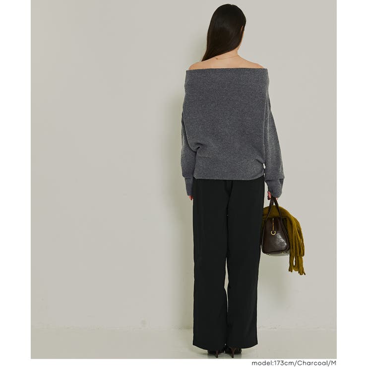 縮絨ニットワンショルダートップス | coca | 詳細画像9 