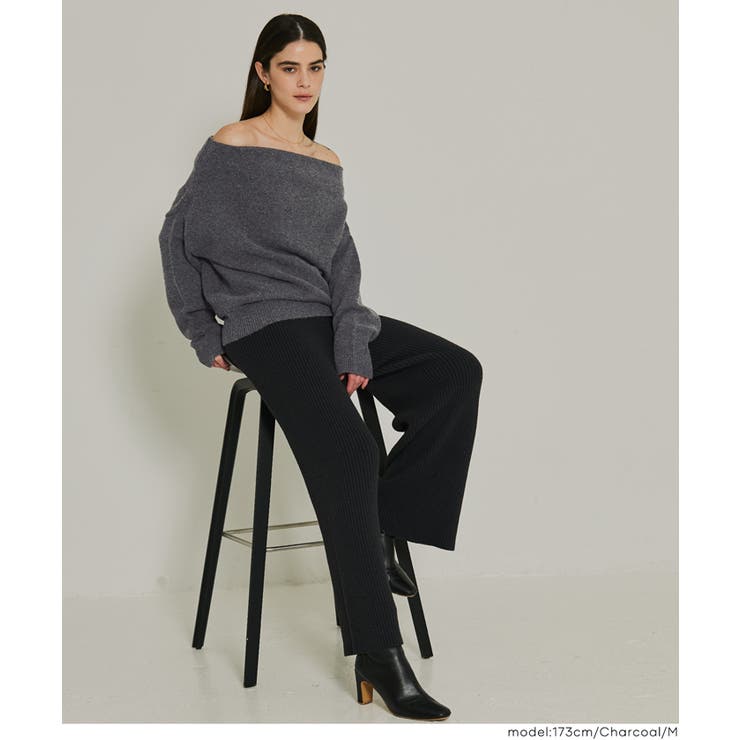 縮絨ニットワンショルダートップス | coca | 詳細画像10 