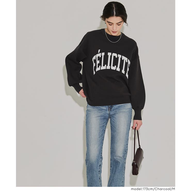 スウェットライクニット プリントトップス | coca | 詳細画像17 