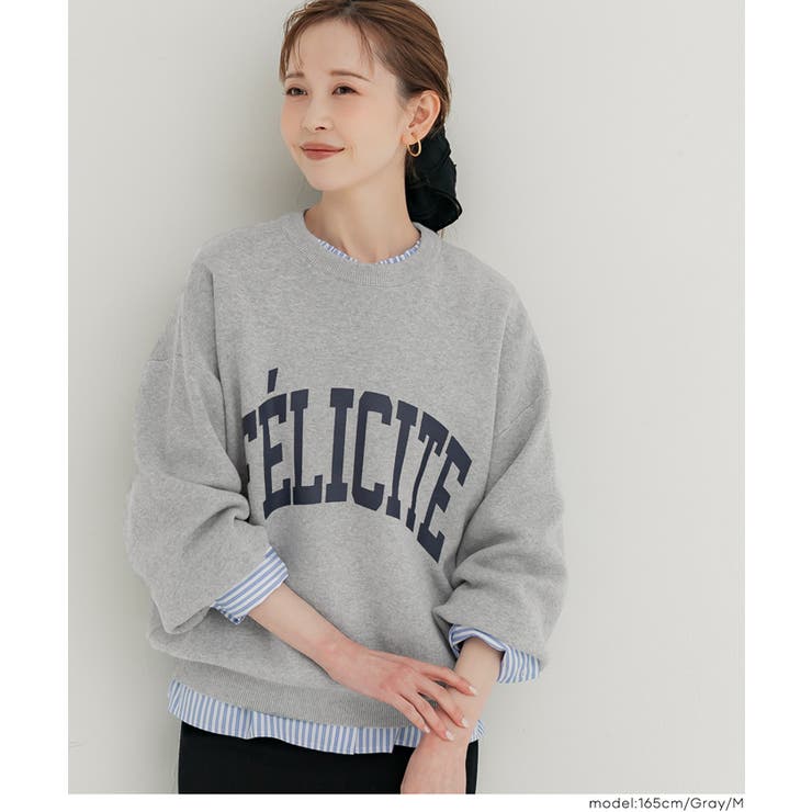 スウェットライクニット プリントトップス | coca | 詳細画像10 