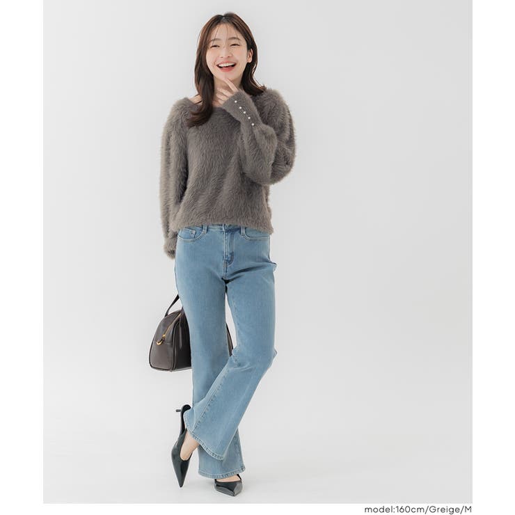 袖パールシャギーニットトップス | coca | 詳細画像15 