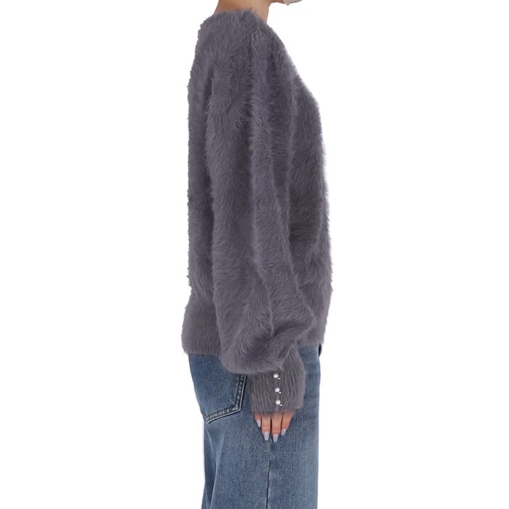 袖パールシャギーニットトップス | coca | 詳細画像5 