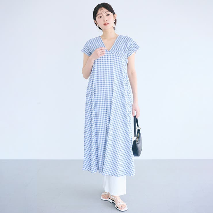 シャーリングバックリボンワンピース レディース | coca | 詳細画像1 