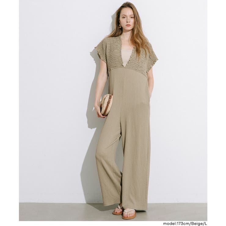 シボシャーリングVネックオールインワン | coca | 詳細画像11 