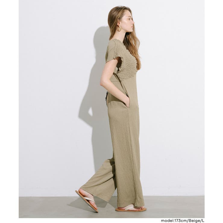 シボシャーリングVネックオールインワン | coca | 詳細画像15 