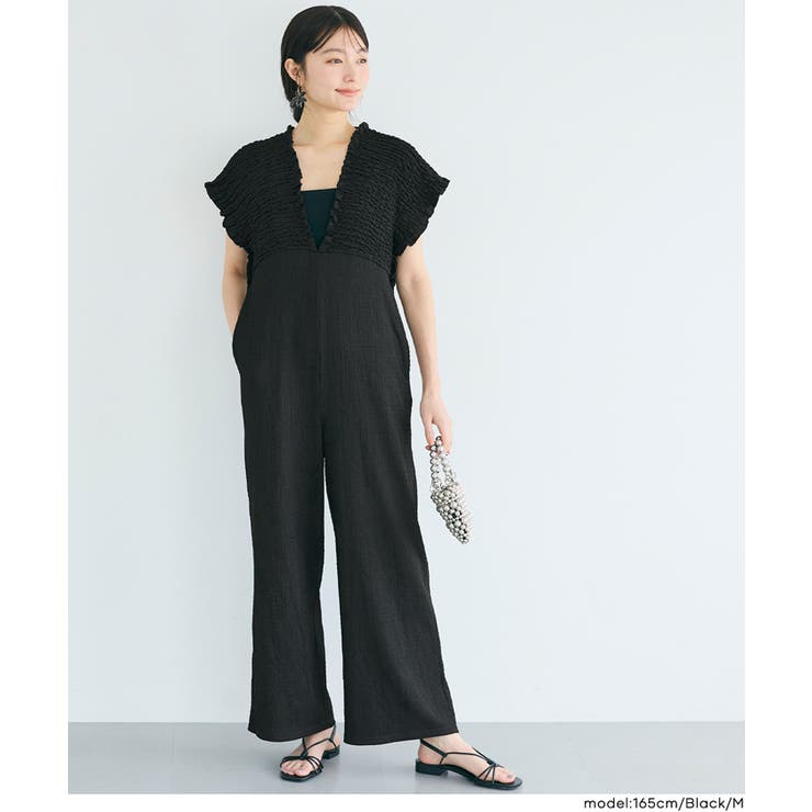 シボシャーリングVネックオールインワン | coca | 詳細画像6 