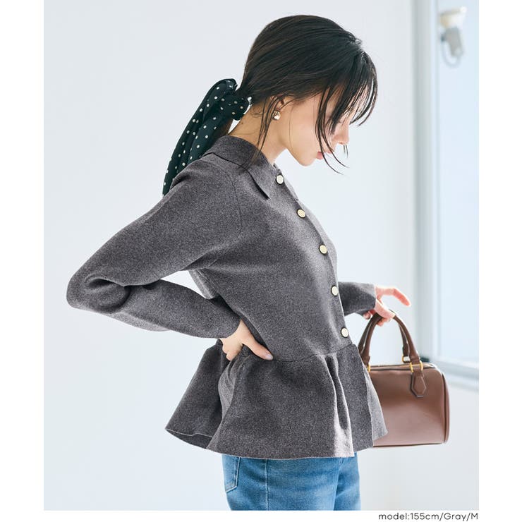 金ボタンフレアニットトップス | coca | 詳細画像11 