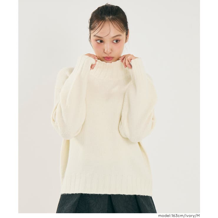ボリュームスリーブボトルネックニットトップス | coca | 詳細画像13 