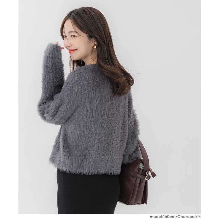 クルーネックシャギーニットカーディガン | coca | 詳細画像11 