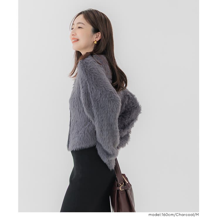 クルーネックシャギーニットカーディガン | coca | 詳細画像9 