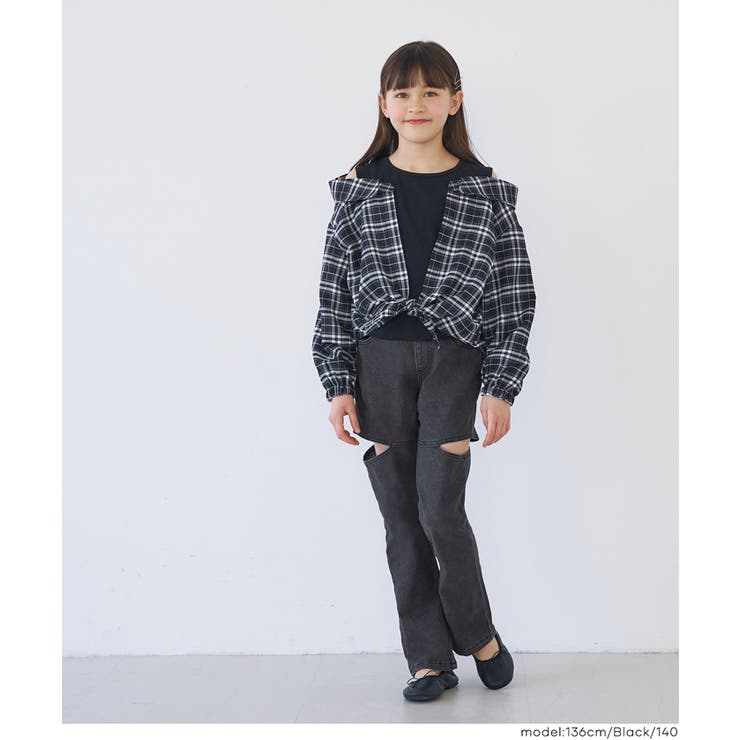 デニムカットアウトパンツ キッズ | coca | 詳細画像11 