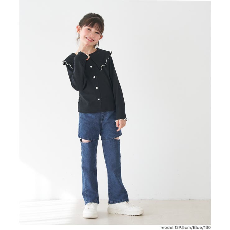 デニムカットアウトパンツ キッズ | coca | 詳細画像2 