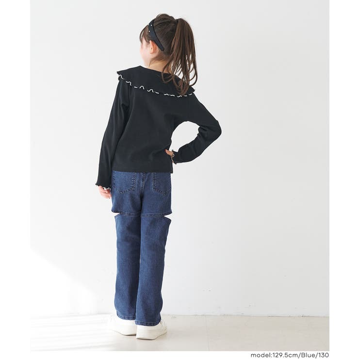 デニムカットアウトパンツ キッズ | coca | 詳細画像4 