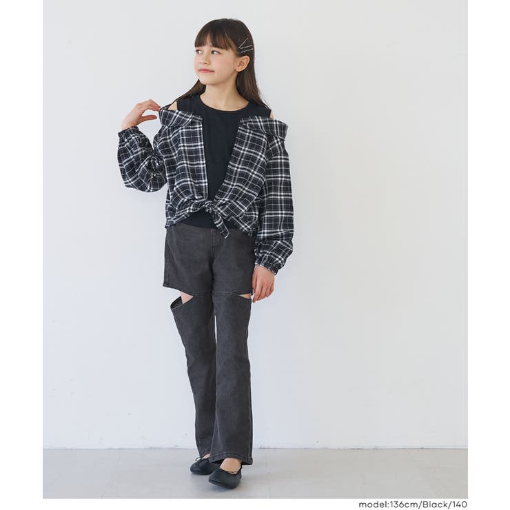 デニムカットアウトパンツ キッズ | coca | 詳細画像8 