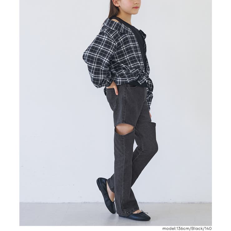 デニムカットアウトパンツ キッズ | coca | 詳細画像9 