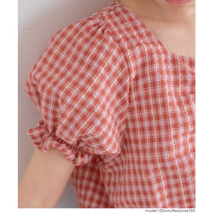 ギャザーチェックブラウス | coca | 詳細画像12 