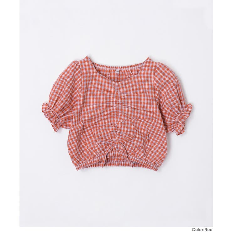 ギャザーチェックブラウス | coca | 詳細画像14 