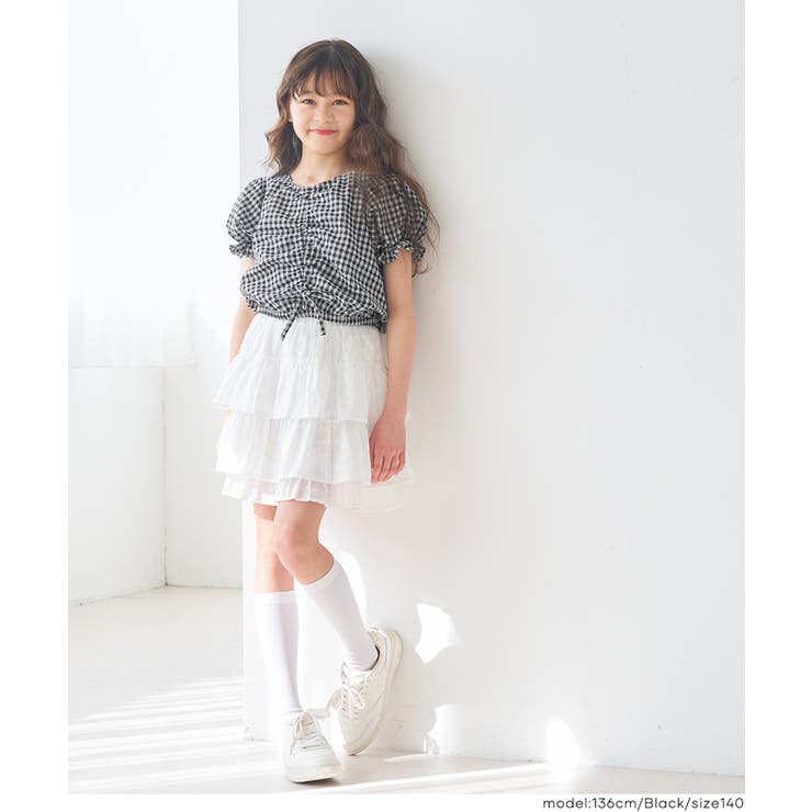 ギャザーチェックブラウス | coca | 詳細画像2 