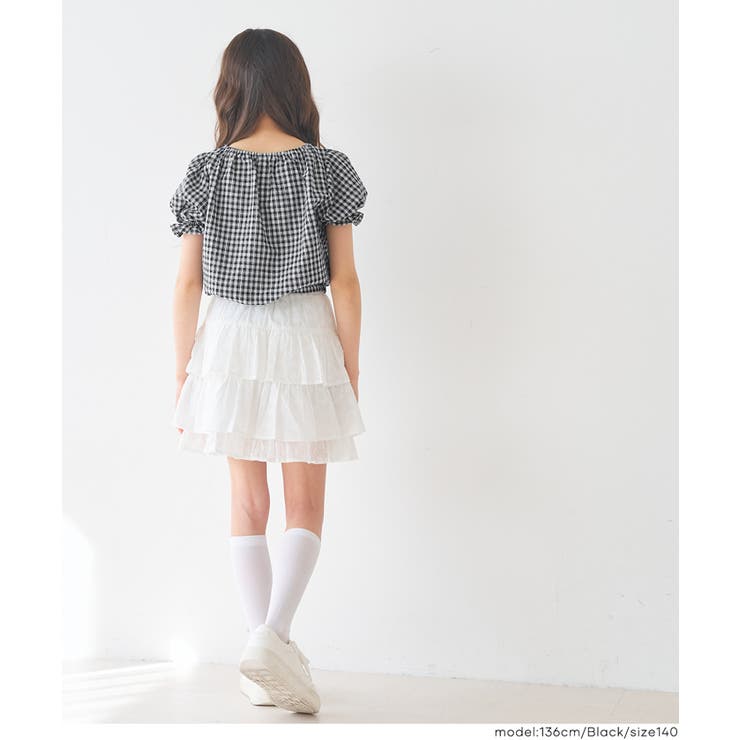 ギャザーチェックブラウス | coca | 詳細画像4 