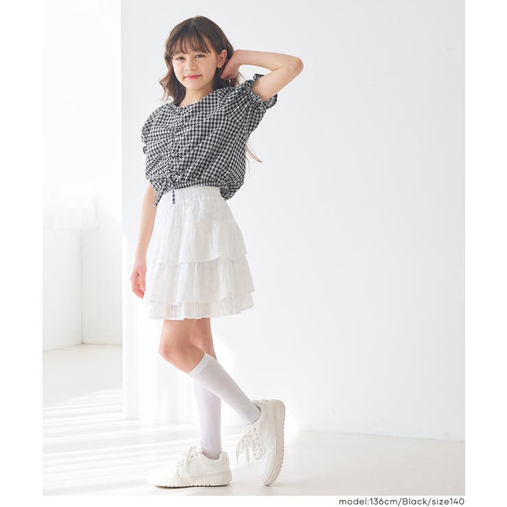 ギャザーチェックブラウス | coca | 詳細画像6 