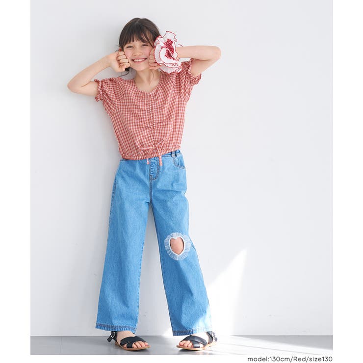 ギャザーチェックブラウス | coca | 詳細画像7 