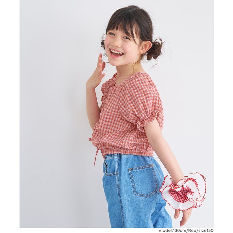 ギャザーチェックブラウス | coca | 詳細画像8 