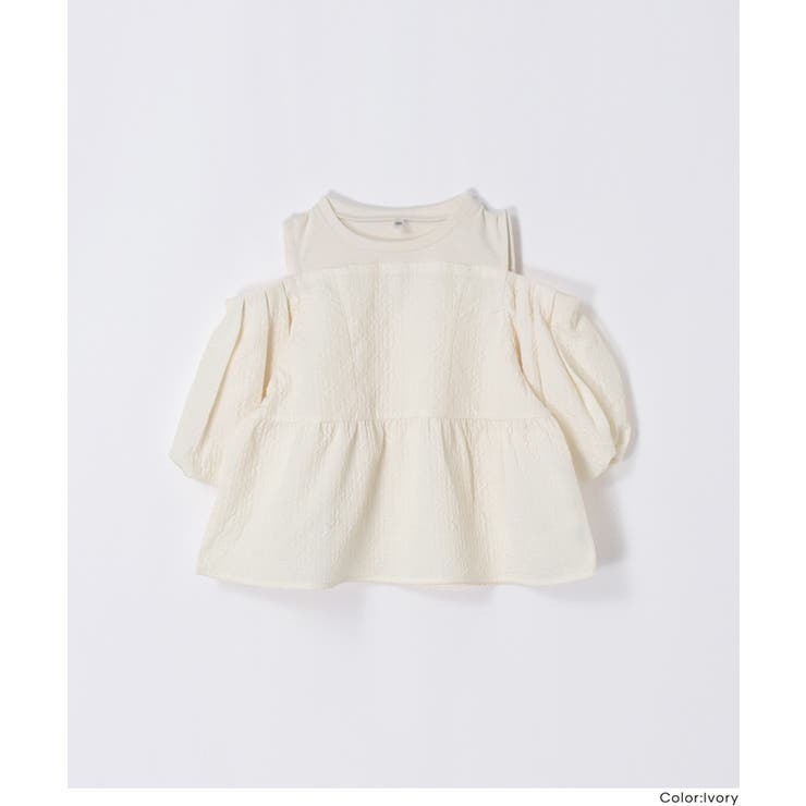 肩あきジャカードブラウス キッズ | coca | 詳細画像15 