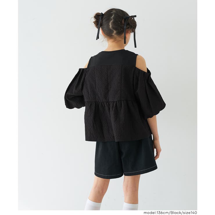 肩あきジャカードブラウス キッズ | coca | 詳細画像4 