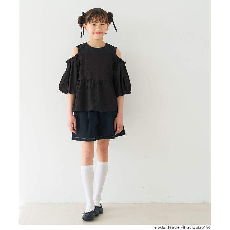 肩あきジャカードブラウス キッズ | coca | 詳細画像5 