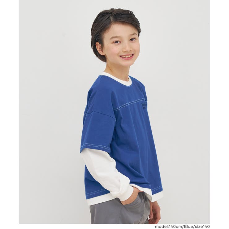 ［Blue］ | レイヤード刺繍トップス | coca