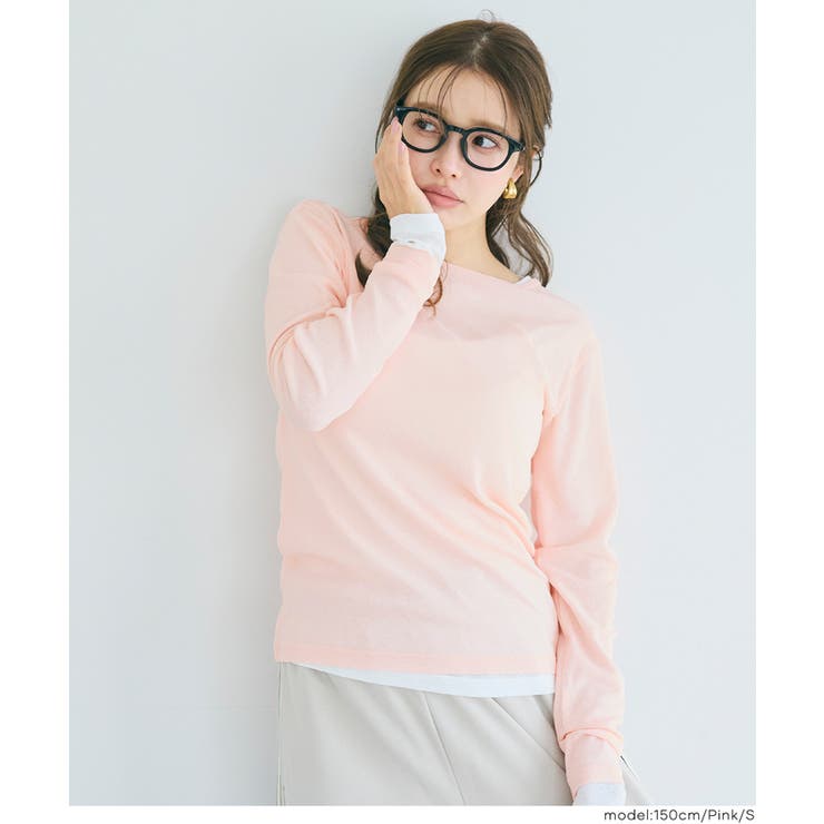 ［Lt.pink］ | シアージョーゼット長袖トップス | coca