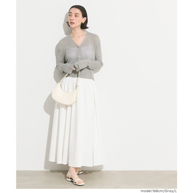 程よい透け感が女性らしい、シアーニットコンパクトカーディガン | coca | 詳細画像13 