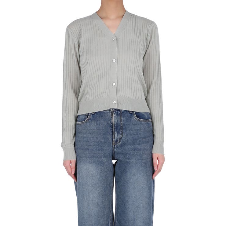 程よい透け感が女性らしい、シアーニットコンパクトカーディガン | coca | 詳細画像4 