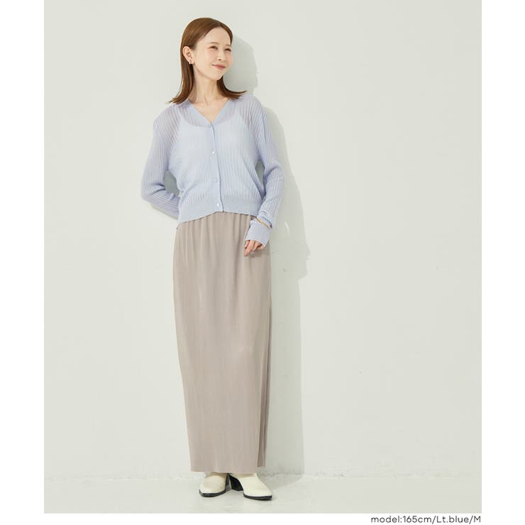 程よい透け感が女性らしい、シアーニットコンパクトカーディガン | coca | 詳細画像7 