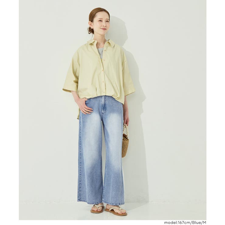 とろみデニムワイドパンツ | coca | 詳細画像3 