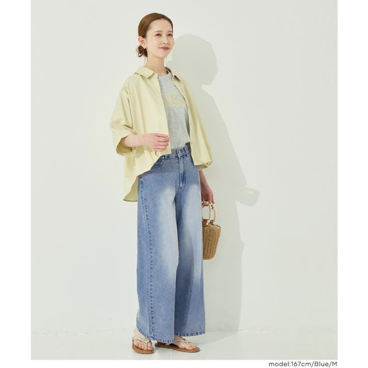 とろみデニムワイドパンツ | coca | 詳細画像8 