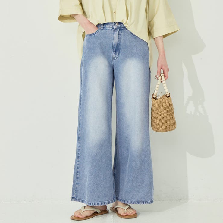 とろみデニムワイドパンツ | coca | 詳細画像1 