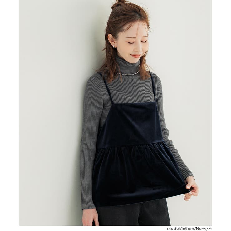 [Navy] | ベロアキャミソール | coca