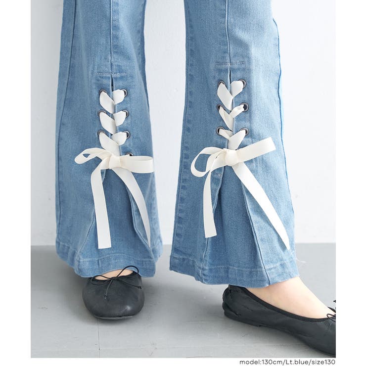 デニムレースアップリボンパンツ キッズ | coca | 詳細画像12 